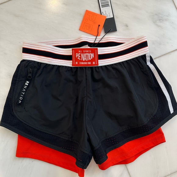 P.E Nation Black and Orange athletic shorts - Picture 5 of 7